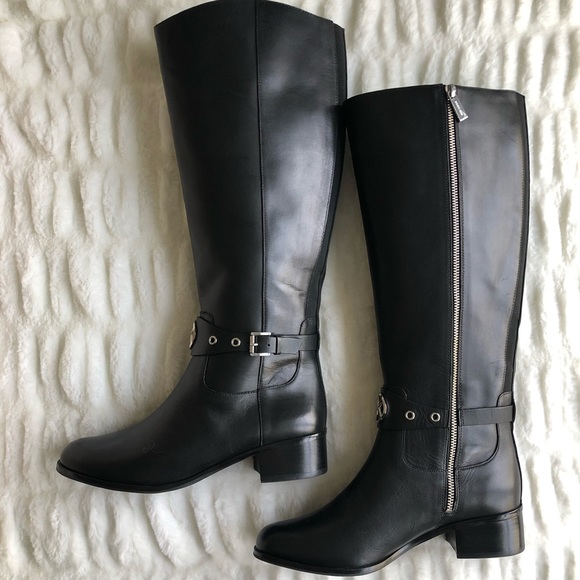 MICHAEL Michael Kors Heather Boot Wide Calf Black Boots - Size 8 - Picture 10 of 14